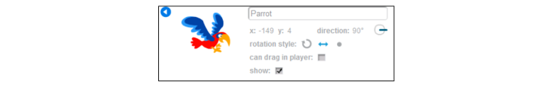 Sprite Rotation Style Option in Scratch Information Box