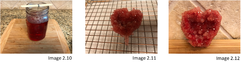 Borax Valentine Heart Geode Crystals Procedure, Steps 10-12
