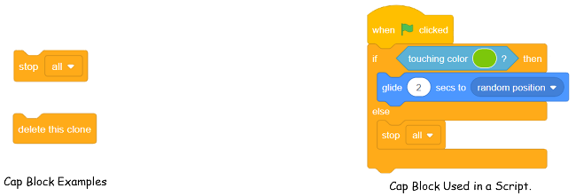 Scratch Programming Cap Block Examples