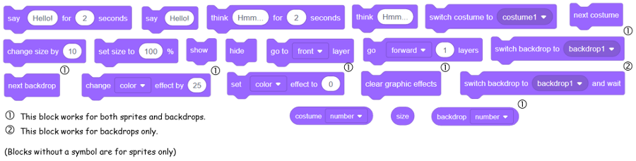 Scratch Programming Looks Block Examples