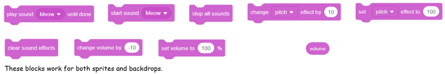 Scratch Programming Sound Block Examples