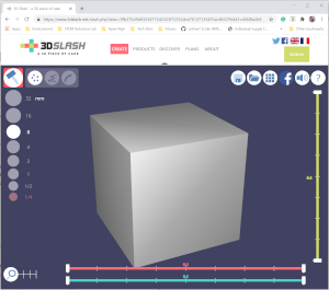Sample screen from Tinkercad 3D modeling software