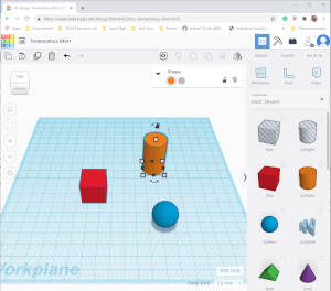 Sample screen from Tinkercad 3D modeling software