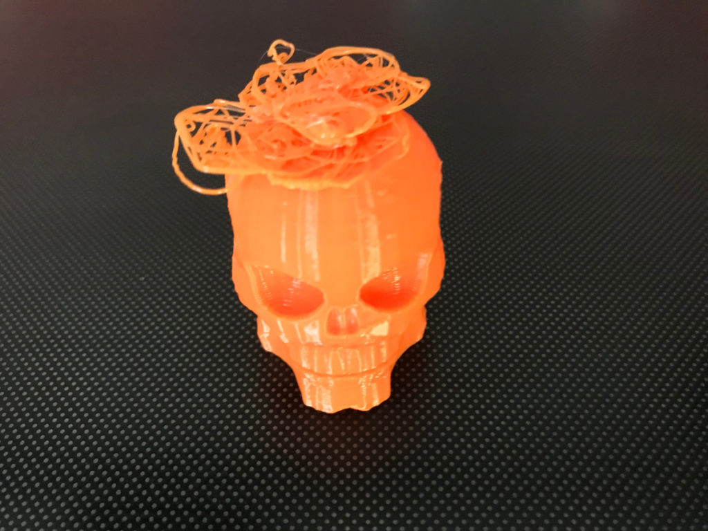 Example of a 3D model that lost bed adhesion during the printing process