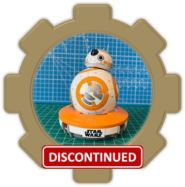 A gear-framed image of Sphero's legacy BB-8 robot